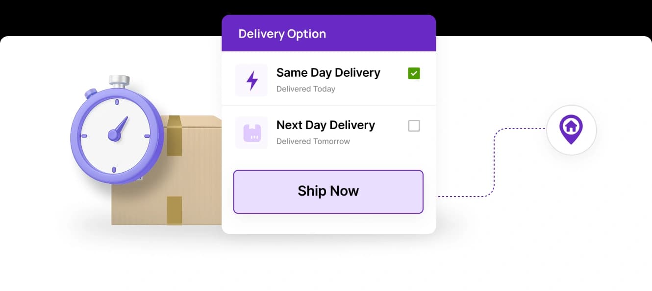 Same-Day and Next-Day delivery options at checkout