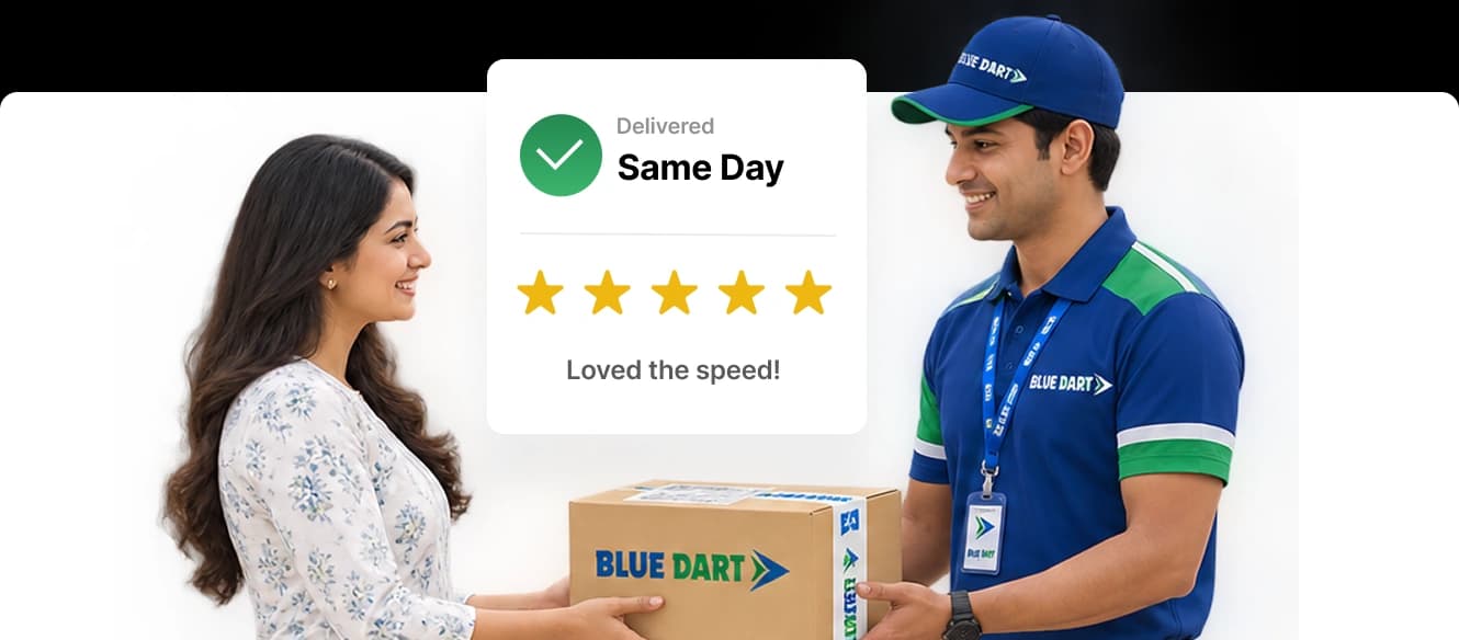 Customer delighted by same day delivery