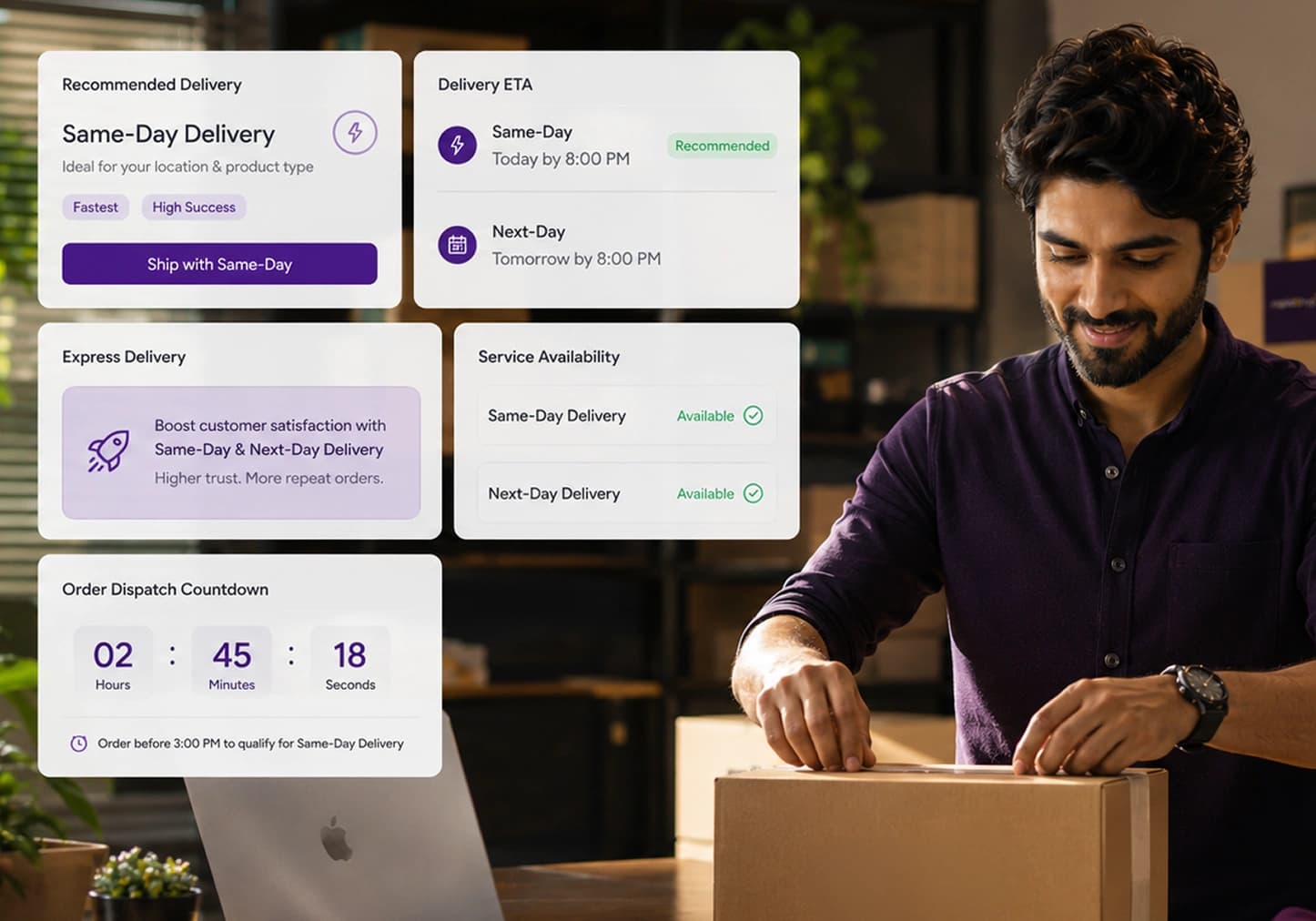 RapidShyp Same-Day and Next-Day Delivery dashboard