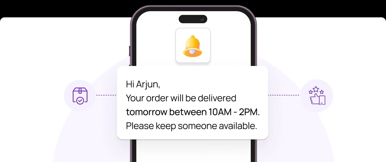 Delivery reminder message to the buyer